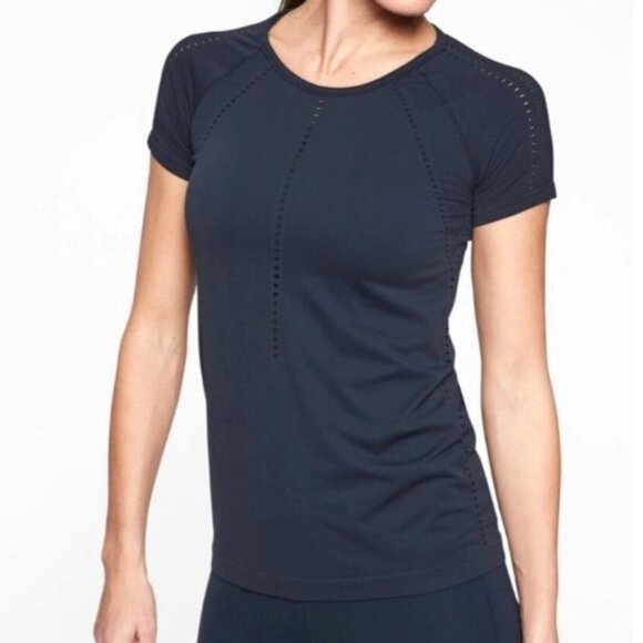 Athleta Tops - Athleta Foothill Seamless Tee Sz M In Navy